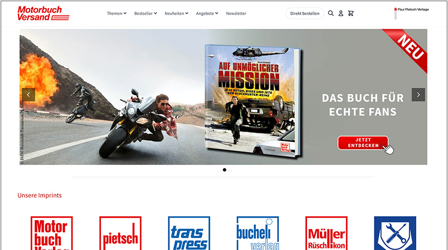 Screenshot Website der Paul-Pietsch-Verlage